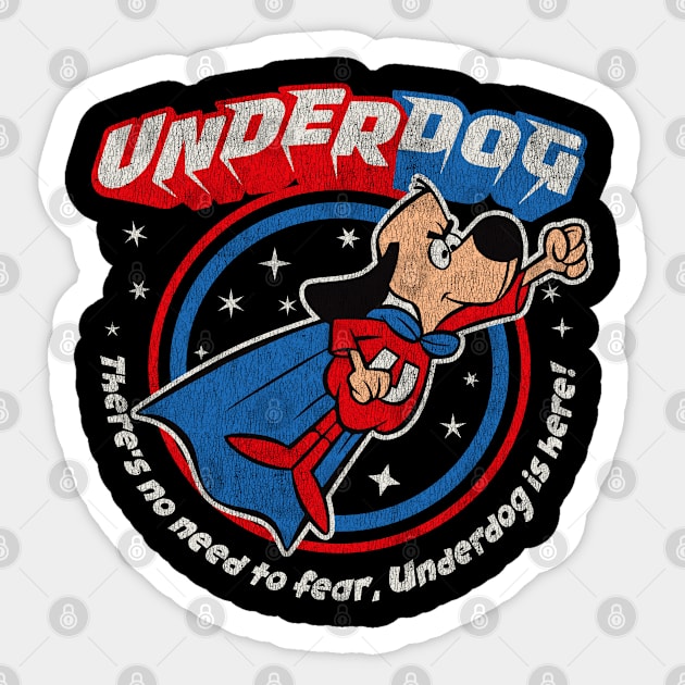 Underdog Is Here Worn Dks Sticker by Alema Art